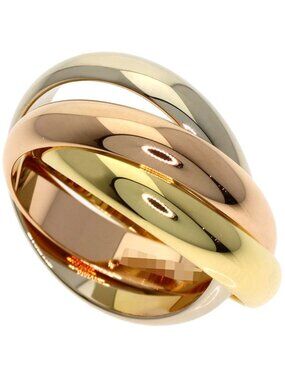 Cartier Trinity MM 49 Ring 18K Yellow Gold Pink White